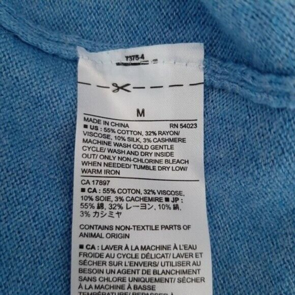 BANANA REPUBLIC Premium Luxe Yarn Sweater Blue Men's Sz M - Picture 9 of 9